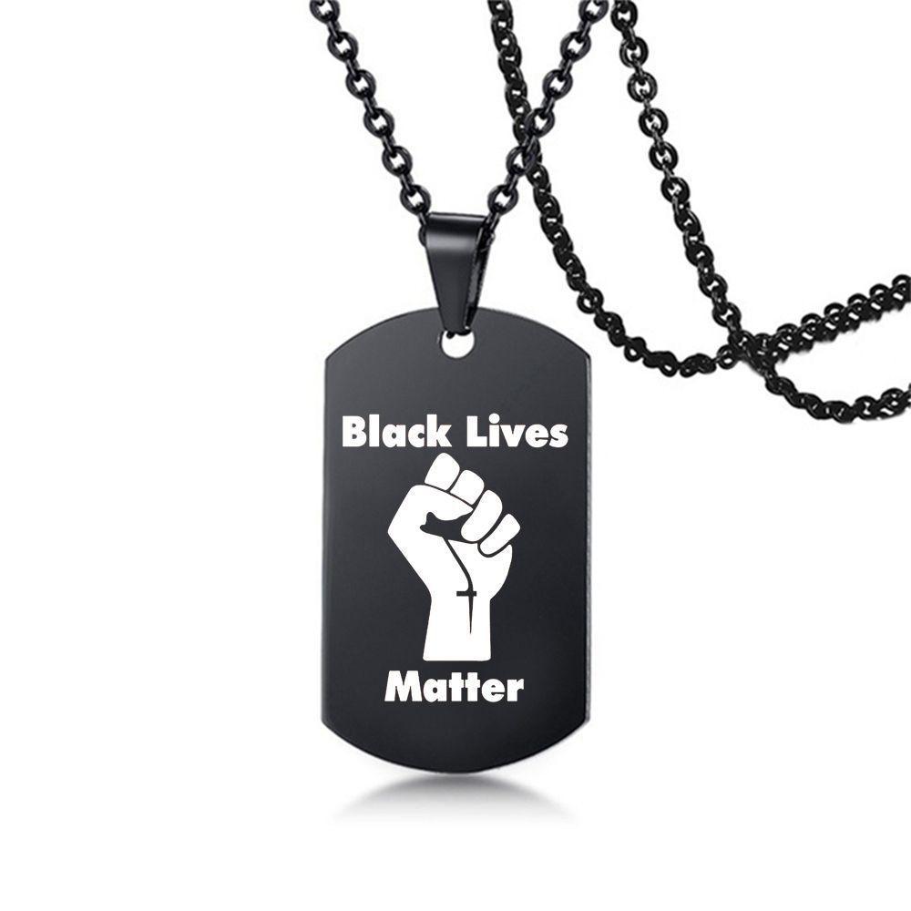 

Pendant Necklaces Fashion Black Lives Matter Necklace Protest Military Brand Hiphop Stainless Steel Pendant Drop Delivery Jewelry Ne Dh46G