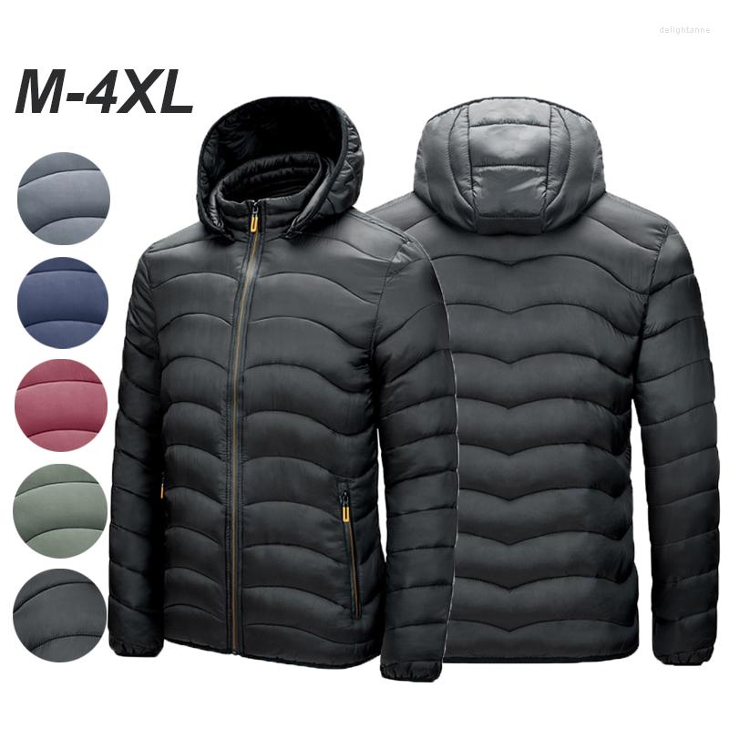 

Men's Down Autumn Jacket Men Ultra Lightweight Solid Color Hooded Parka Coats Slim Winter Outwear Duck Jackets Man, Black