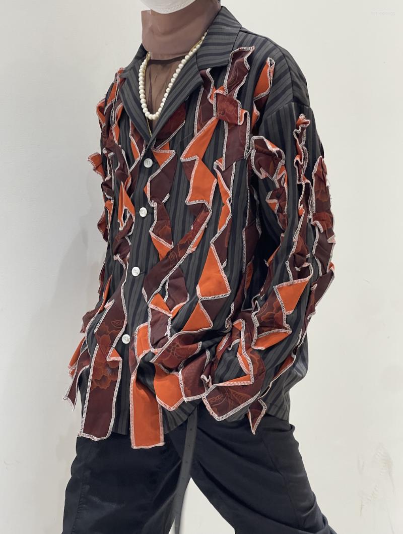 

Men's Casual Shirts Cs160 Fashion Men's 2022 Runway Luxury European Design Party Style Clothing, Red