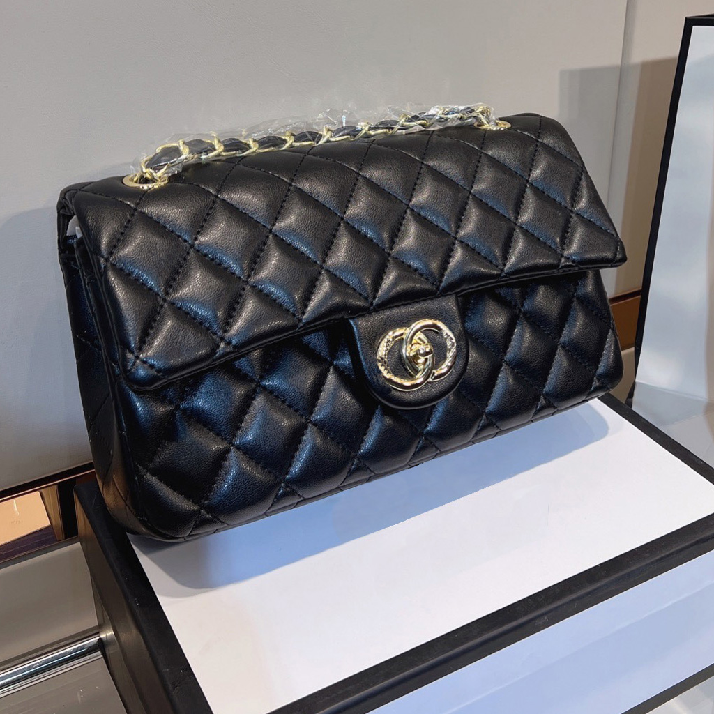 

5A Designer Handbag Shoulder Chain Bag Clutch Handbag Wallet Classic Plaid Wallet Two Letter Solid Buckle Waist Square Stripe Ladies Luxury Double Coverage3, Original box