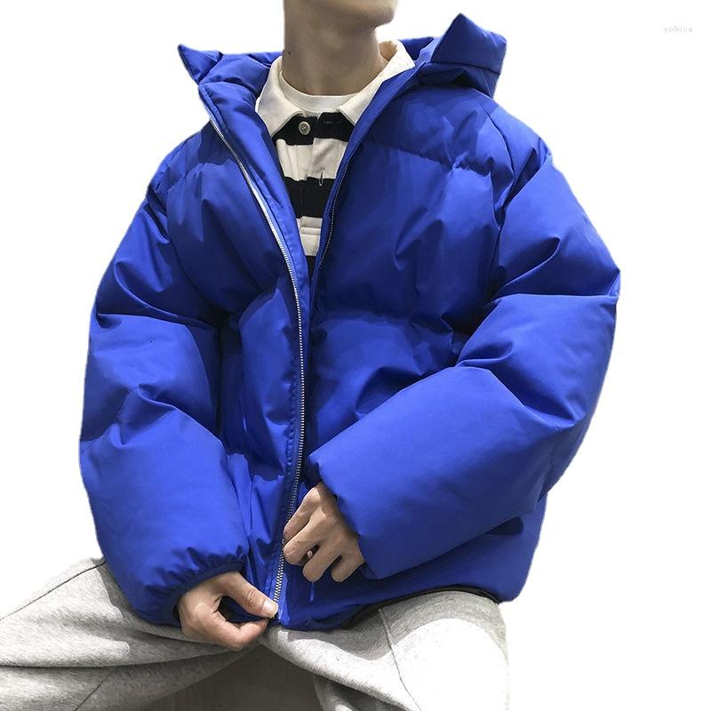 

Men's Down Winter Warm Bread Jacket Thick Casual Hooded Oversized, Black