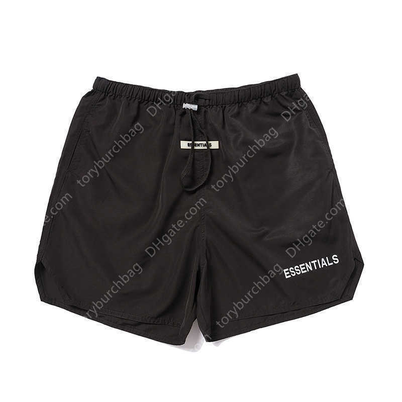 

Men' Shorts 22ss Men' Essentials Casual Letter Print Nylon Five Points High Retro Street Sports Beach Shorts, Brown