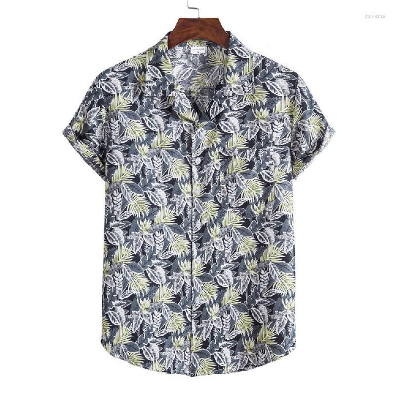

Men's Casual Shirts Men's Print Brand Summer Sell Men's Beach Hawaiian Shirt Fashion Short Sleeve Floral Loose For Men Vintage, Xh13