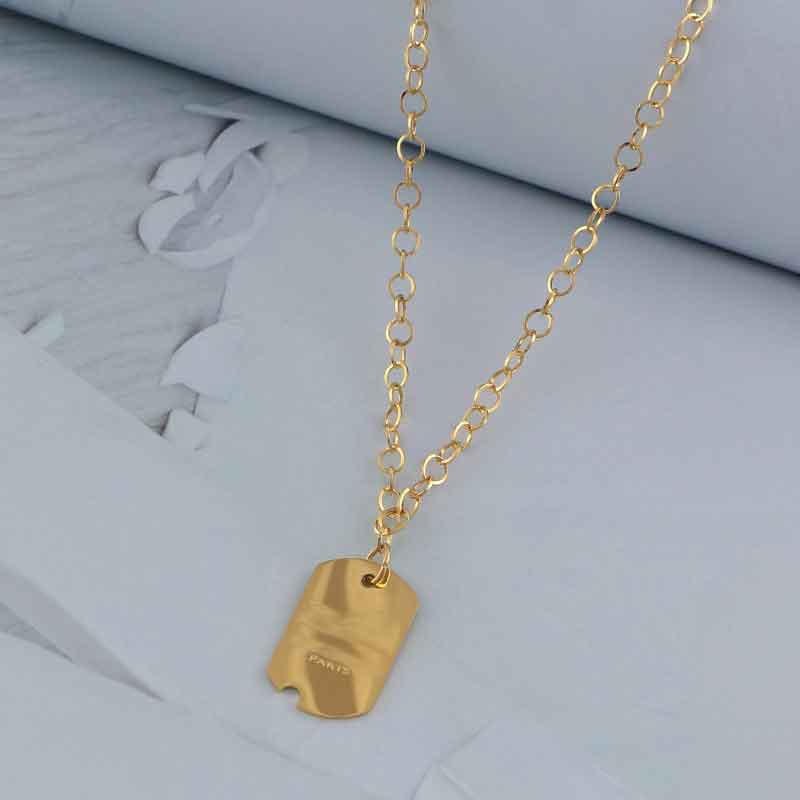 10 years factory wholesale fashion 316L stainless steel horse-shaped tag necklace suitable for couples gift with dust bag