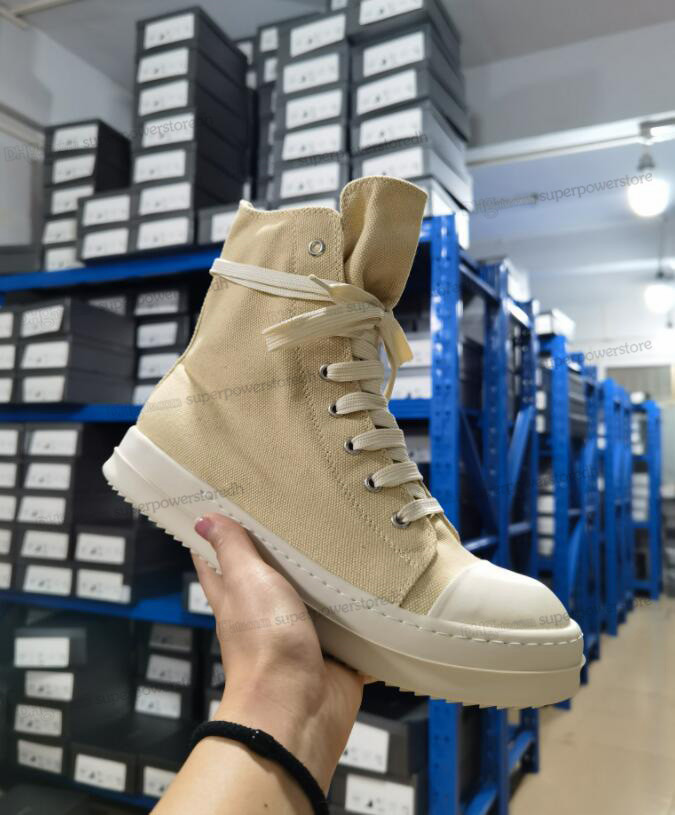 

Boots shoes Breathable High Top Rick Male Thick Bottom Fashion Dark Owens Canvas Sneakers Ankle Comfortable Lace Up Black Men mens women FXQH, 17