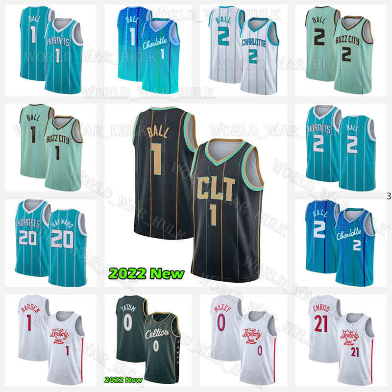 

2 1 LaMelo Ball Basketball Jersey 20 Gordon Hayward Jerseys 2022 2023 City Charlotte''Hornets''Men Blue White 22 23, Men new jersey