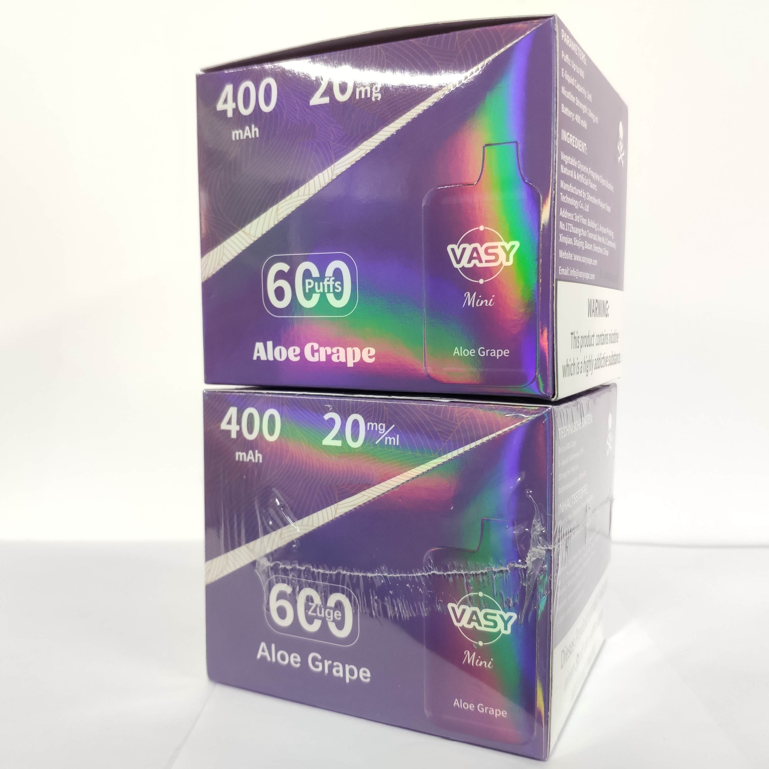 

VASY Mini Original Wholesale Electronic Cigarette Disposable Vape 600 puffs Multiple Flavors English/German/Spanish Packaging Available 031