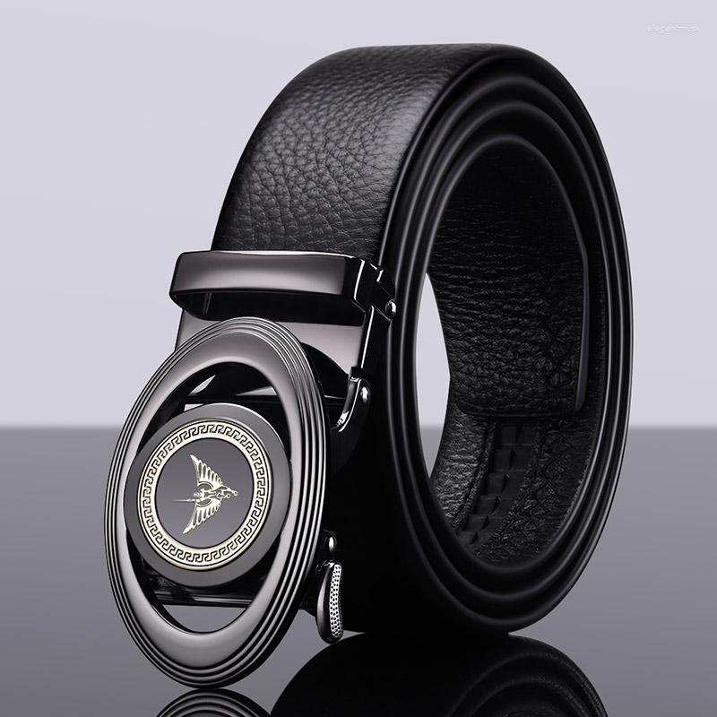 

Belts Vannanba 2022 Fashion High Quality Zinc Alloy Buckle Business Men Belt Genuine Leather Automatic PL19685-86P, Black