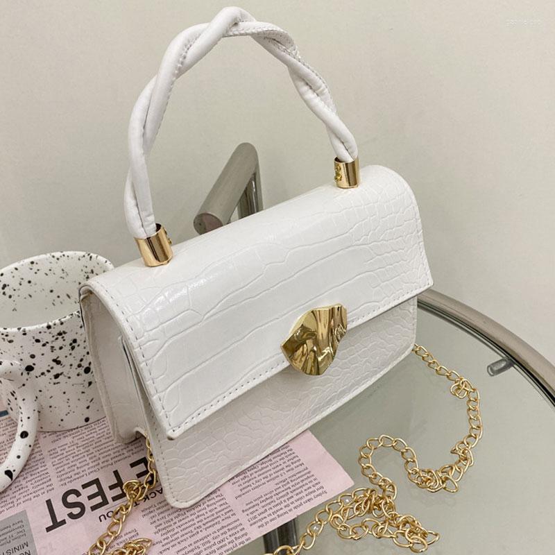 

Evening Bags High Quality Handbags For Women 2022 Soft Leather Shoulder Fashion Chain Strap Crossbody Bag Designer Small Square, Black