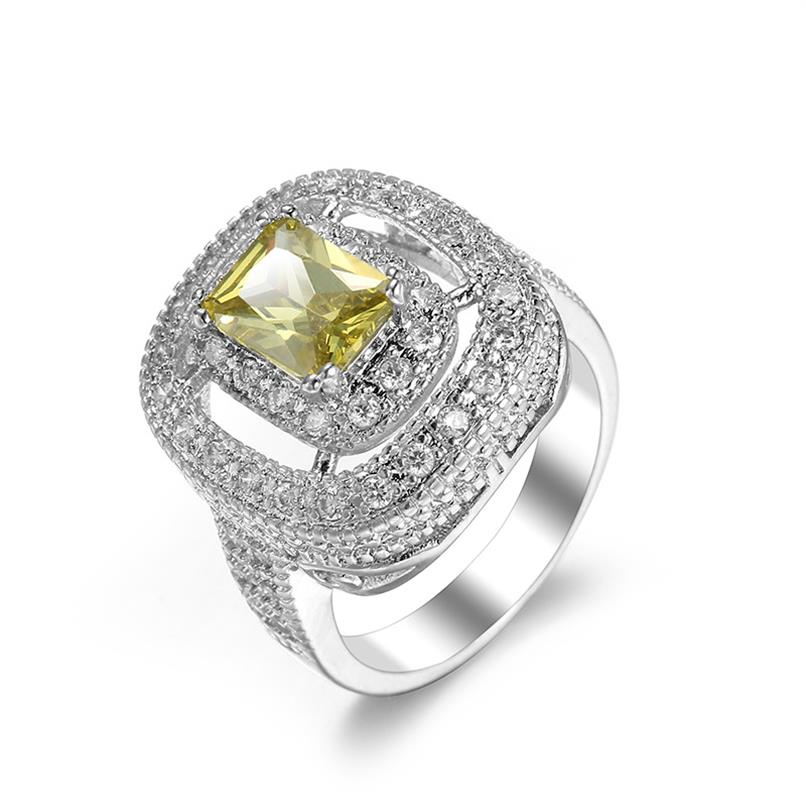 

Luckyshine Whole Mix Size12 Pcs Lot Daily Jewelry Rings jewelry Square Zircon Gems 925 Sterling Silver Plated Ring Holiday Gif1788