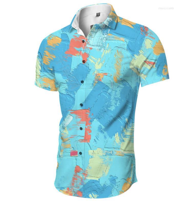 

Men's Casual Shirts Men's Shirt Collar Cardigan Summer Short Sleeve, Beige