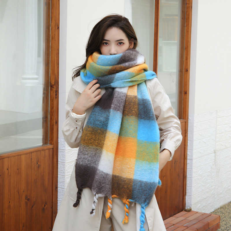 

AAC scarves for women in winter thickened warm thick tassels for 2022 scarves for men in autumn and winter checked scarves batch