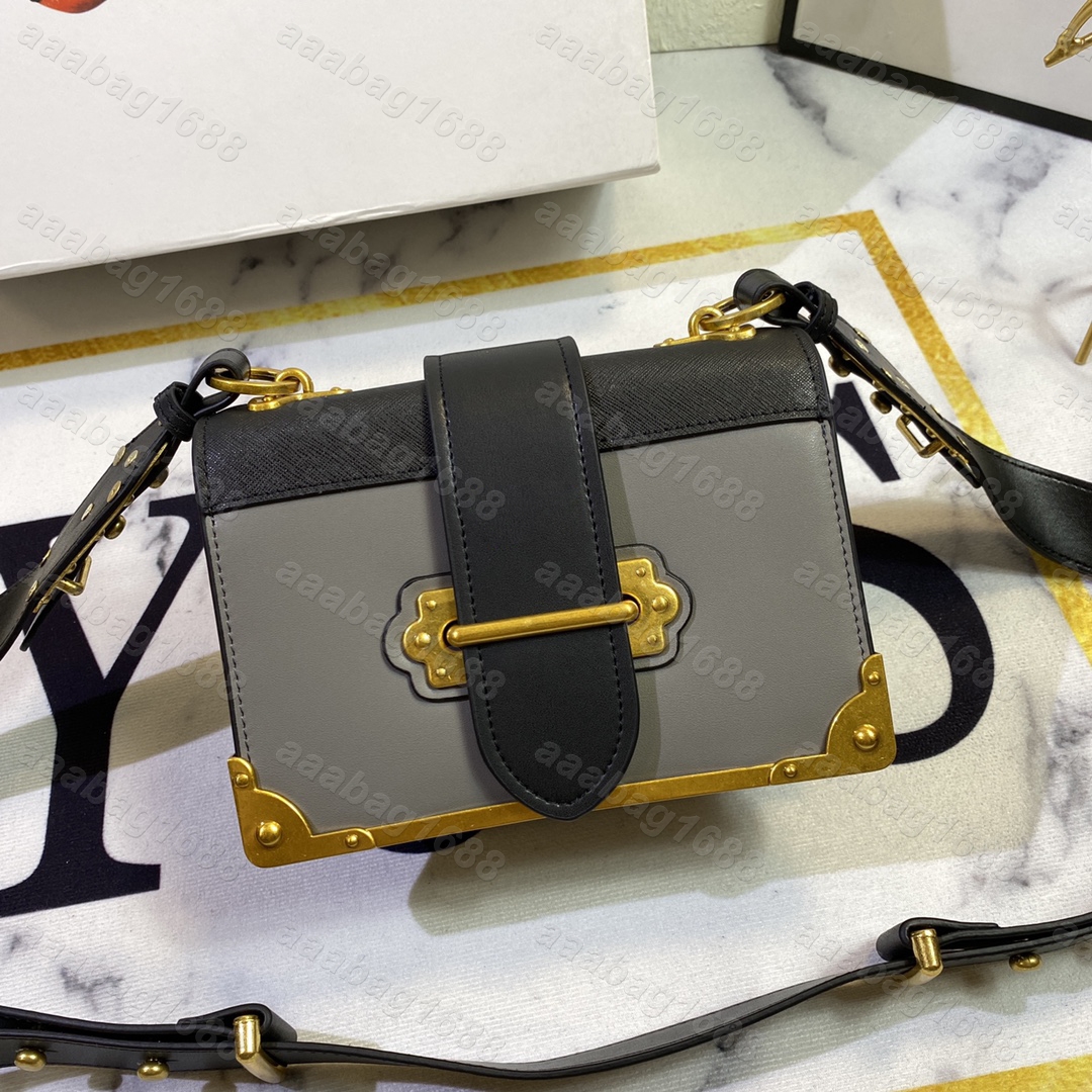 

5A FW Luxury Designer Women shoulder bags 12 colors chain crossbody fashion handbag female purse bag Cahier Series Belgian cowhide 1BD045, Box