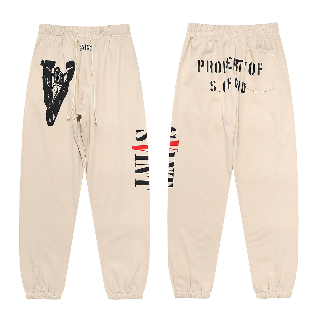 

2023 Pants Sweatpants Beige Men Women Hip Hop Letter Printed Unisex Joggers Drawstring Trousers