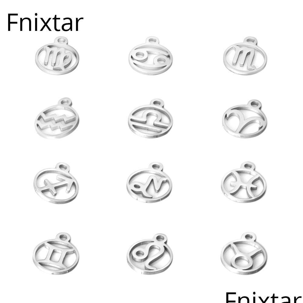 

Charms Fnixtar 10 8X13 4Mm Stainless Steel Twee Zodiac Metal Charms Diy Constellation For Women Jewelry Making Mini 12Pcs/Lot Drop D Dhoz3