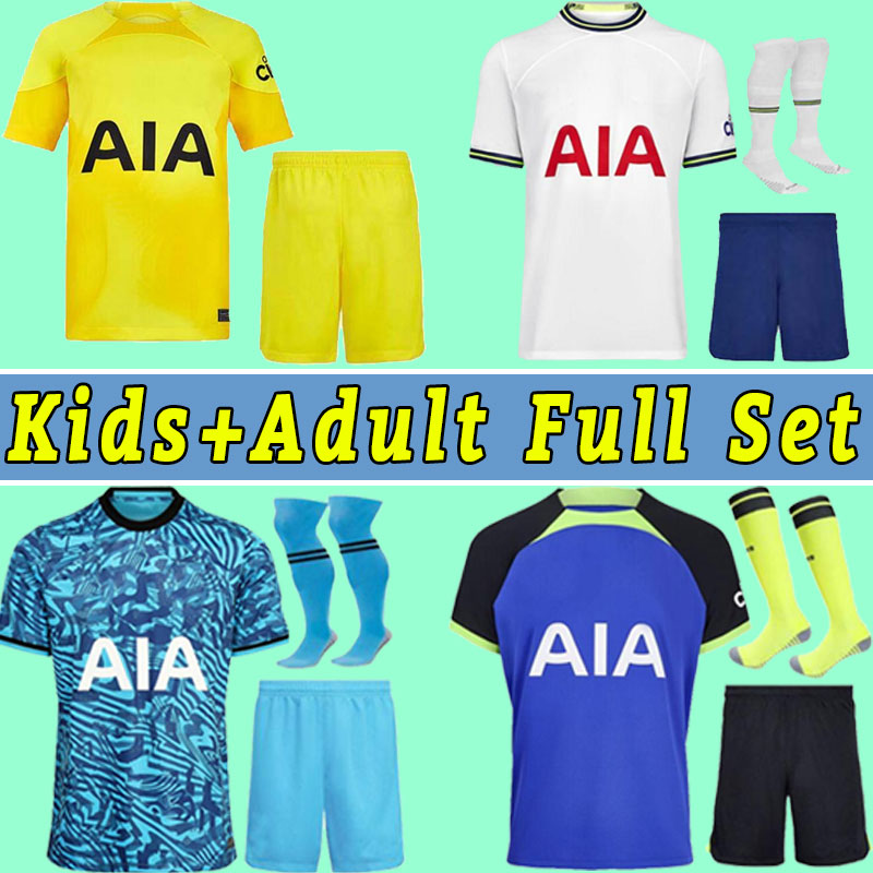 

Men Kids Tottenham Men KIDS 22 23 SON BERGWIJN Soccer Jersey 2022 2023 jersey ROMERO REGUILON KULUSEVSKI RICHARLISON KANE SKIPP goalkeeper full set Socks child, Home+patch