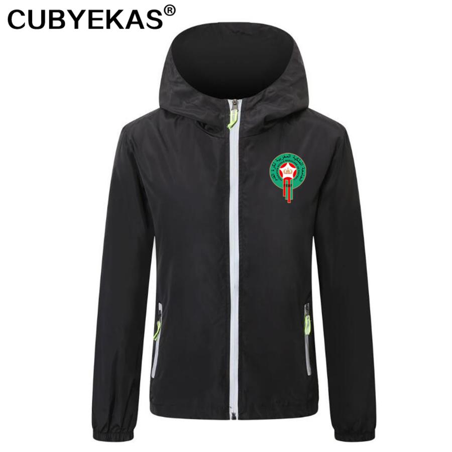 

2021 Morocco soccer Men's Trench Coats football Windbreaker jackets zipper Hooded Men casual jacket hoodie coat Print team ba248f, Orange