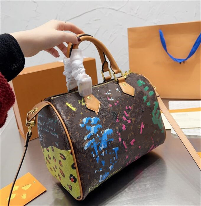 

Women Pillow bags handbags Boston totes Speedy designer Shoulder crossbody bag Classic Fashion Lady genuine leather monograms Messenger Travel wallet Sacoche, Extra freight
