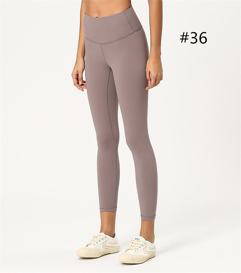 

LL-1903 Solid Color Womens Yoga High Waist Long Pants Yoga Outfits Exercise Fitness Wear Girls Running Leggings Elastic Adult Sportswear, #6