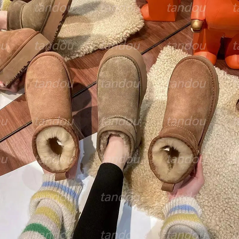 

Classic Mini Snow Boots Designer Women Ultra Mini Australia Australian Dealworld Wool Ankle Boot tazz tasman Fashion Winter Warm Fur Plush Booties Size 35-42, Color 5