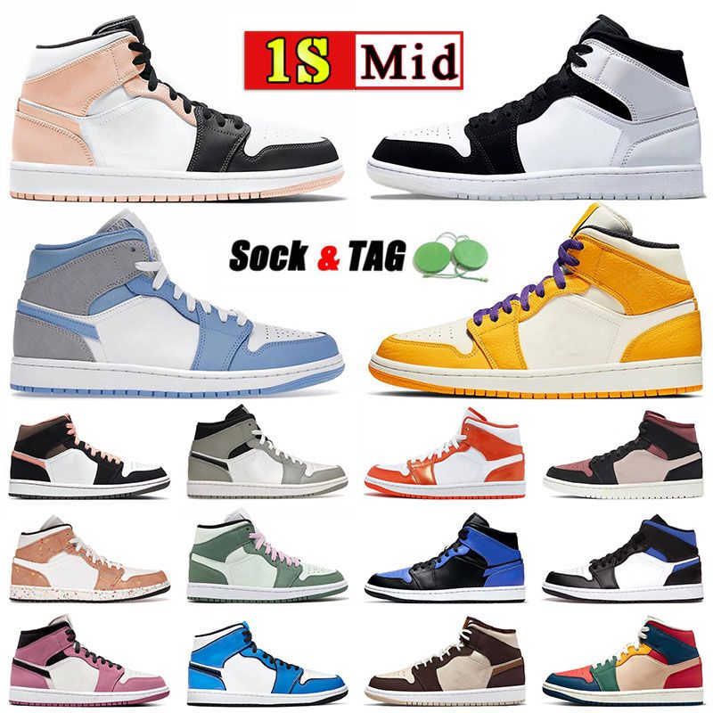 

Top Og Jumpman 1 Mid Basketball Shoes Designer 1s Mids Mens University Blue Grey Laser Orange Lakers Arctic Orange Mambas Outdoor Sports Sneaker J1 J1s Trainers, C08 36-47 mid dutch green