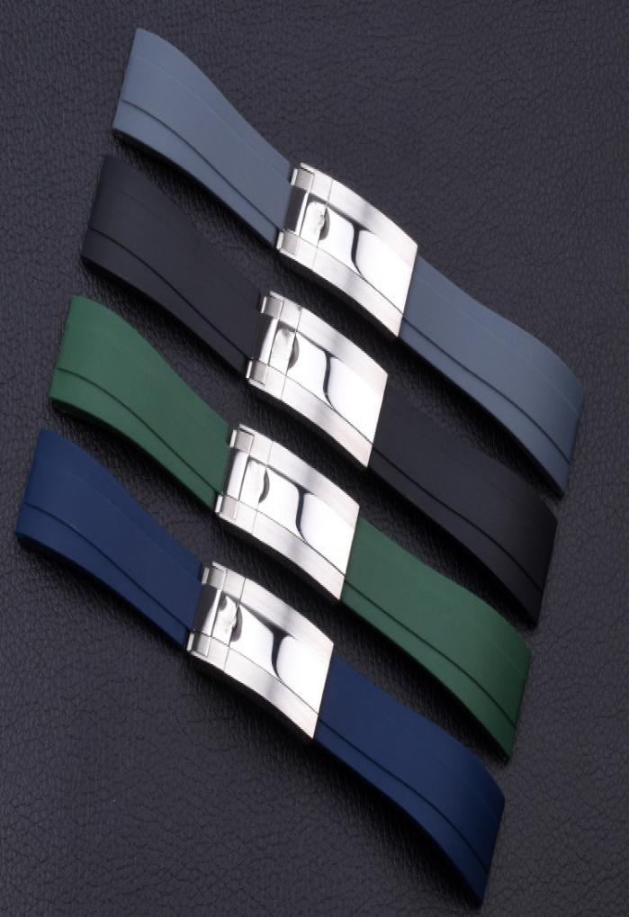 

Watch Accessories Nature Silicone Rubber Watchband Man Watch Band For Role Strap Submariner GMT OYSTER Bracelet 20mm7220468