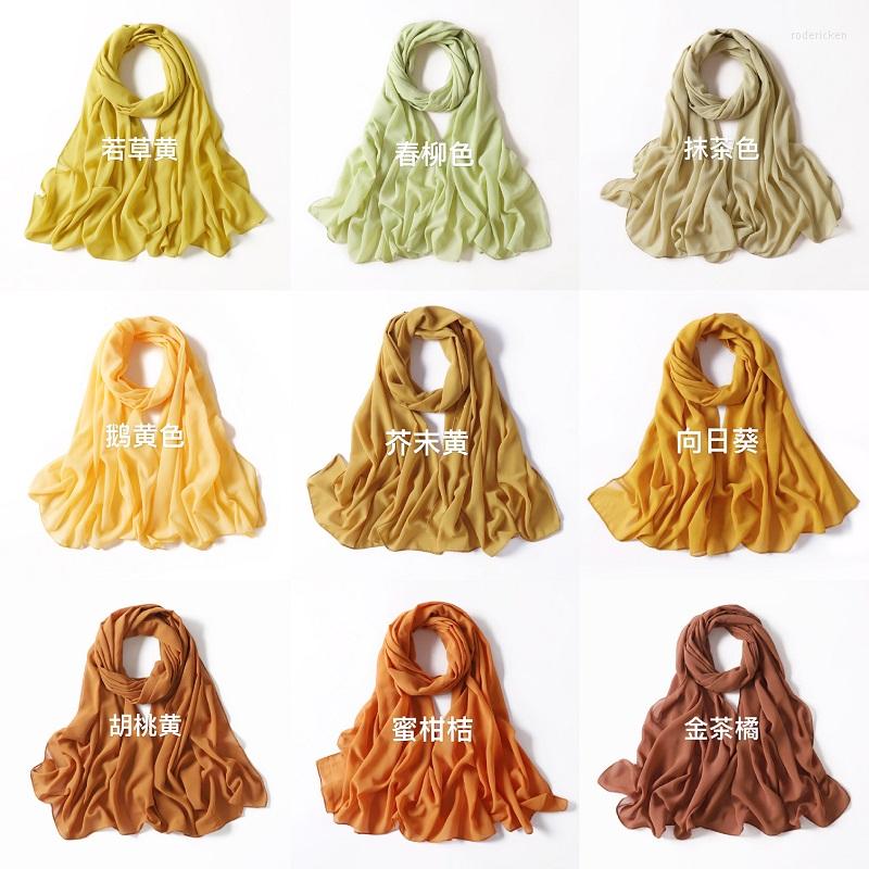 

Ethnic Clothing 121 Colors Collection Muslim Headscarf Hijabs Women Summer Soft Premium Chiffon Long Shawl Islamic Turban Head Wrap 175x70cm