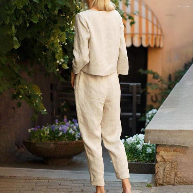 

Women's Two Piece Pants 1 Set Casual Outfit O Neck Women Lace-up Round T-shirt For Party, Sky blue
