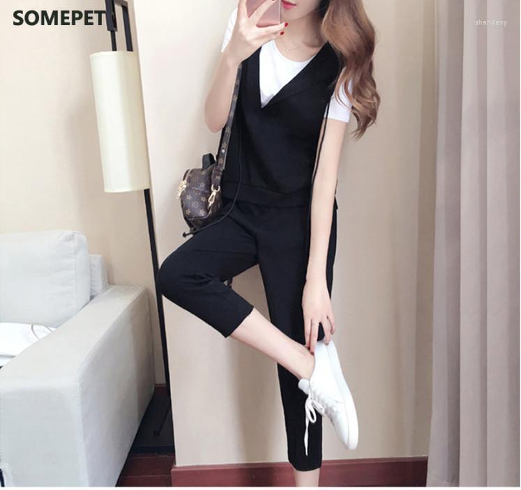 

Women's Two Piece Pants Three Set 3 Women Conjuntos De Mujer Vest Top And Matching Sets, As photo