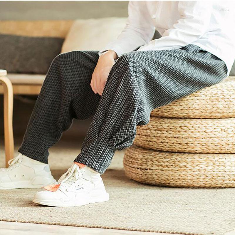 

Men's Pants Men's Solid Color Close Foot Mouth Harem Chinese Style Man Loose Ankle-Length Trousers Streetwear Male Casual, Black