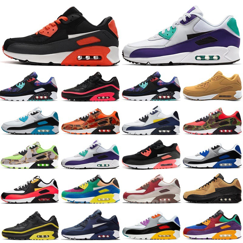 

Mens Running shoes 90s Bred Triple Black Total Orange Be True Camo Grape Infrared London Obsidian Recraft Royal Pale Ivory men women trainers sports sneakers, Color 15