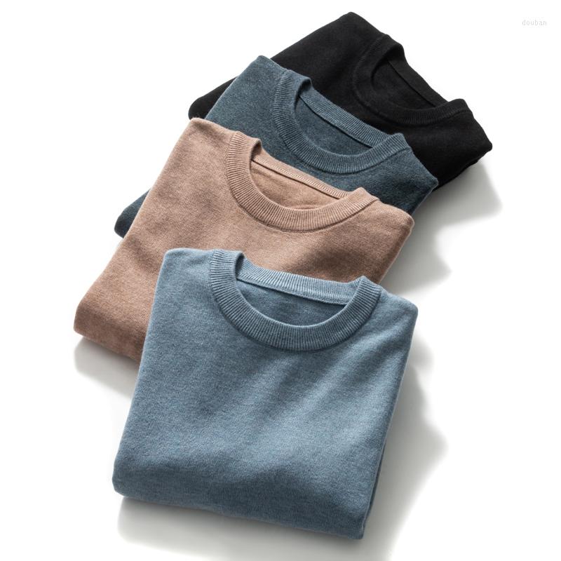 

Men's Sweaters Autumn And Winter Men's Round Neck Versatile Solid Color Knitwear Sweater, Blue