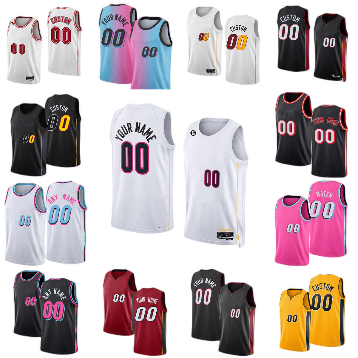 

Custom Printed 2022-23 New Basketball Jerseys Butler Adebayo Lowry Robinson Yurtseven Jovic Haslem Smith Cain Highsmith Martin Oladipo Dedmon, Separate jerseys. tell me on order