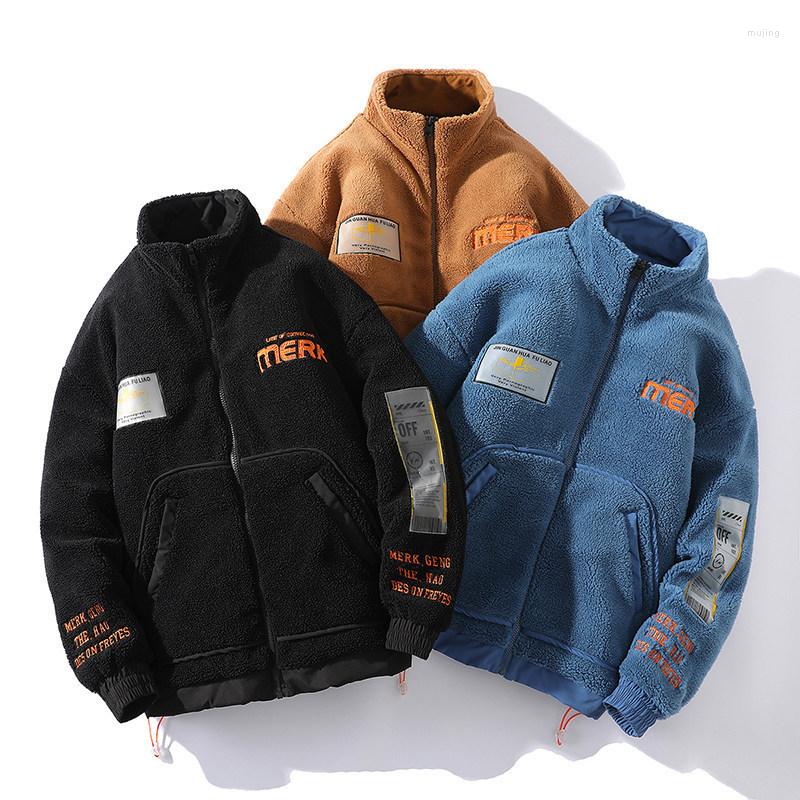 

Men's Down Lamb Wool Jacket Men 2022 Autumn And Winter Fashion Couple Cotton Coats Outerwear Thicken Warm Padded Women Clothing, Black