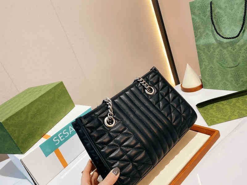 

Shopping Bags Shoulder Bag Designers Handbags Luxurys For Women Tote Crossbody Metal Chain Strap Evening Ladies Vintage Purse Famous Brands Wallets 1223, Black