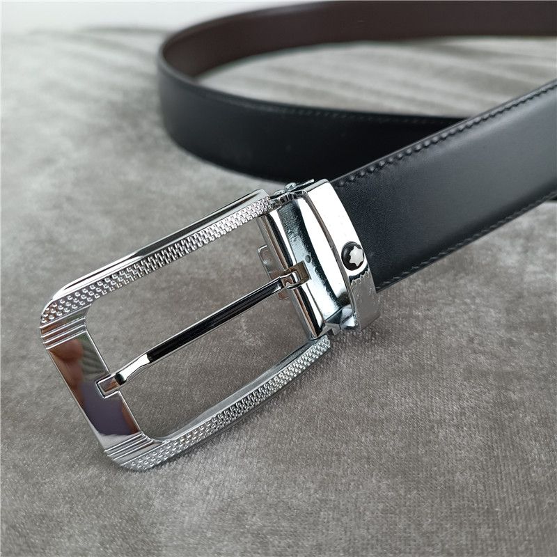 

Designer Belt Luxury Big Pin Mont Buckle Reversible Belts Fashion Men Women Real Leather Belt Width 3.4cm Veu, Multi