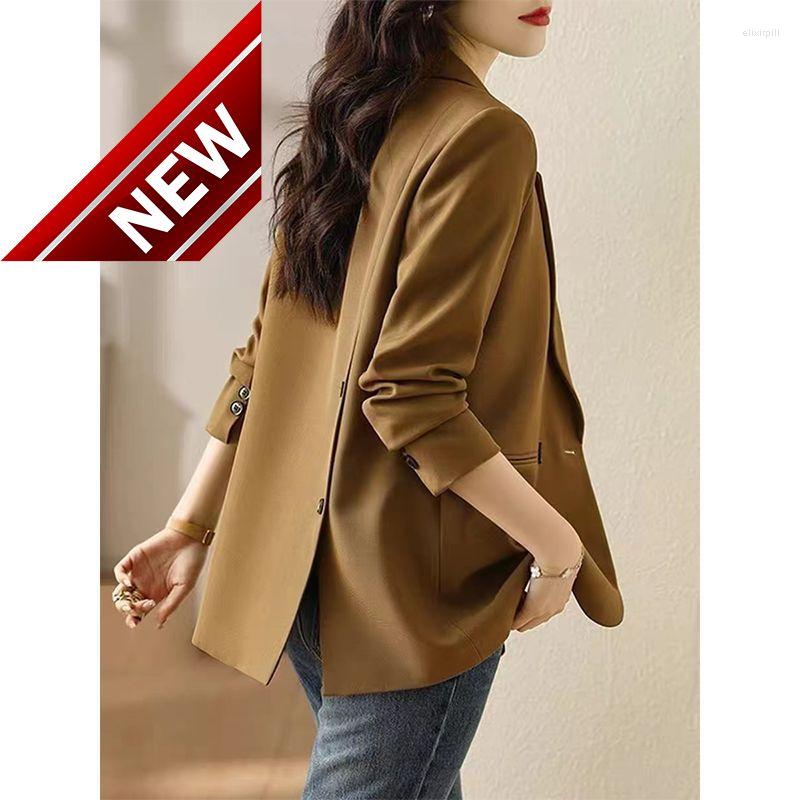 

Women' Suits Women' Coffee Suit Jacket Spring Autumn Large Casual Loose Professional Sstitching Small, 84163 coffee