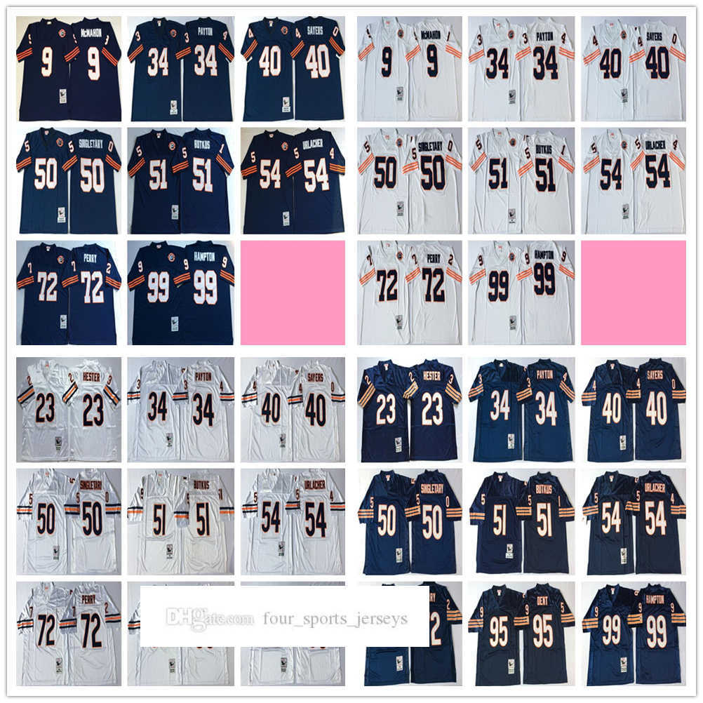 

NCAA Vintage Football 34 Walter Payton Jersey Jim McMahon Devin Hester Richard Dent Gale Sayers Mike Singletary Dick Butkus Brian Urlacher, Same as picture