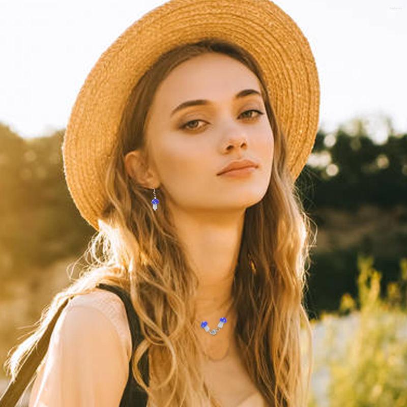 

Necklace Earrings Set Cute Mushroom Pendant For Women Teen Girls Friendship Magnetic Chic Gifts Friends Ie Sisters, Picture shown