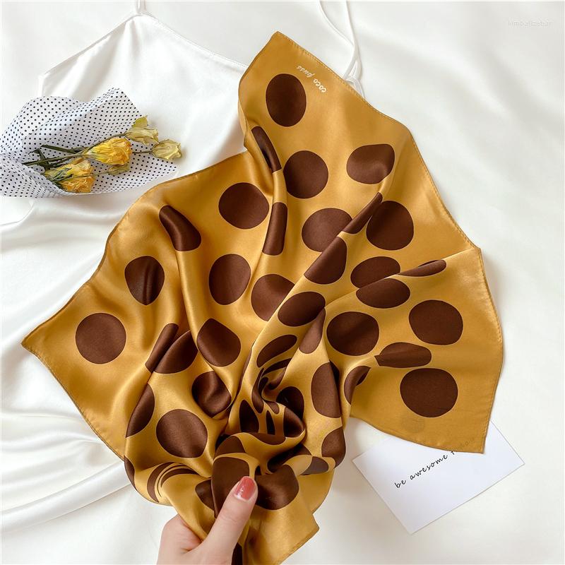 

Scarves Silk Scarf Women Dot Print High Quality Hair Female Neck Cover Bandana Small Square Neckerchief Tie 2022