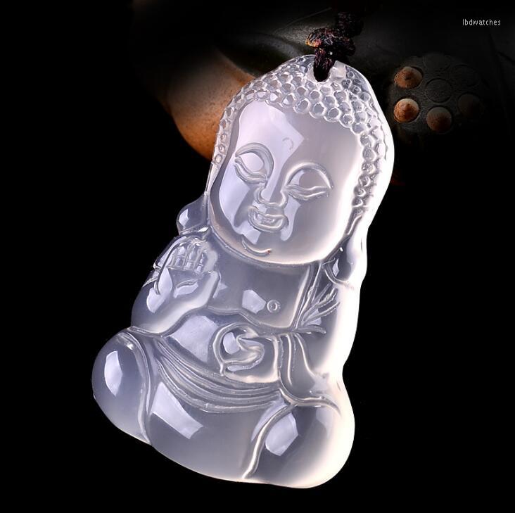 

Pendant Necklaces Wholesale White Natural Jade Buddha Public Necklace Big Day Tathagata Pith