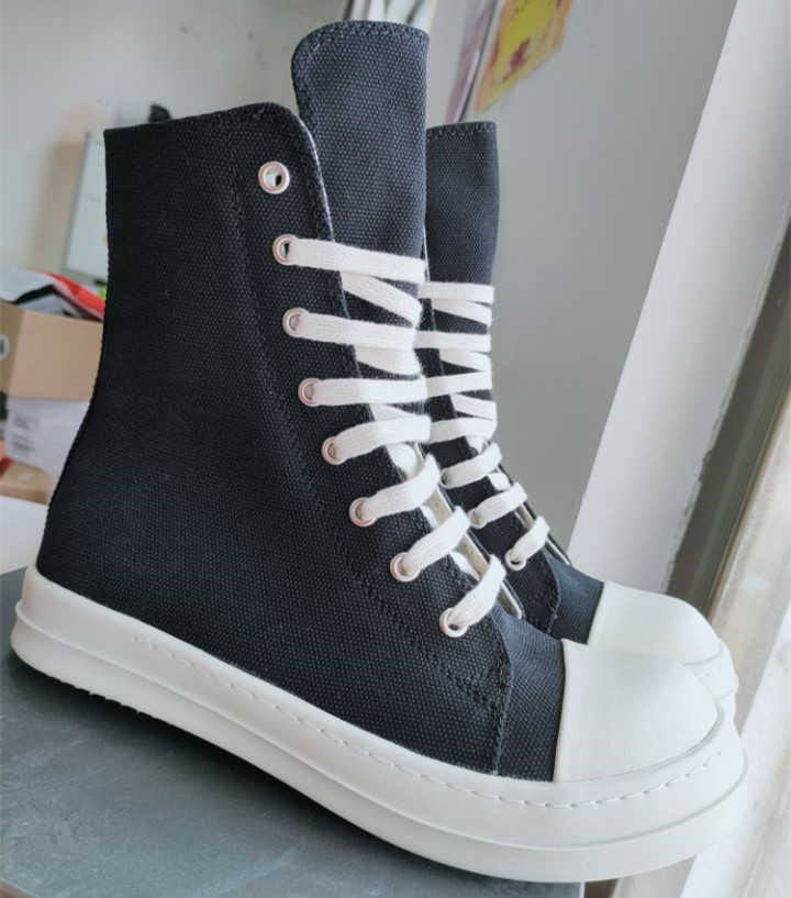 

Rick Breathable Boots Men Boot Women Shoes Black Thick Bottom Increase Dark Mens Beige Lace Up High Top Fashion Owen Canvas Casual Short Z033