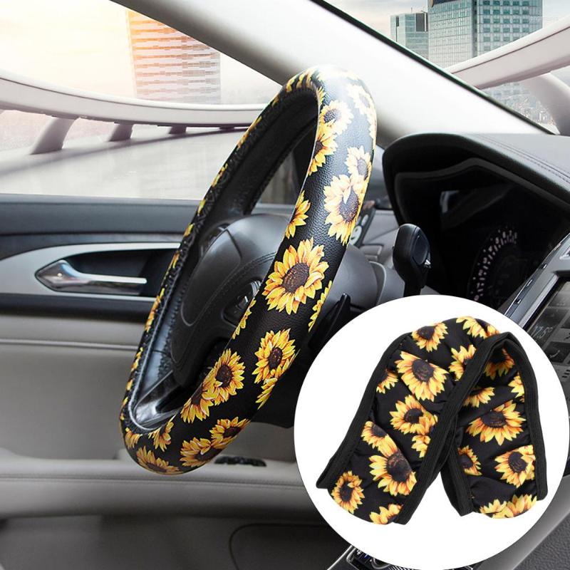 

Steering Wheel Covers Car Protective Sleeve Exquisite Printed Automotive Decoration