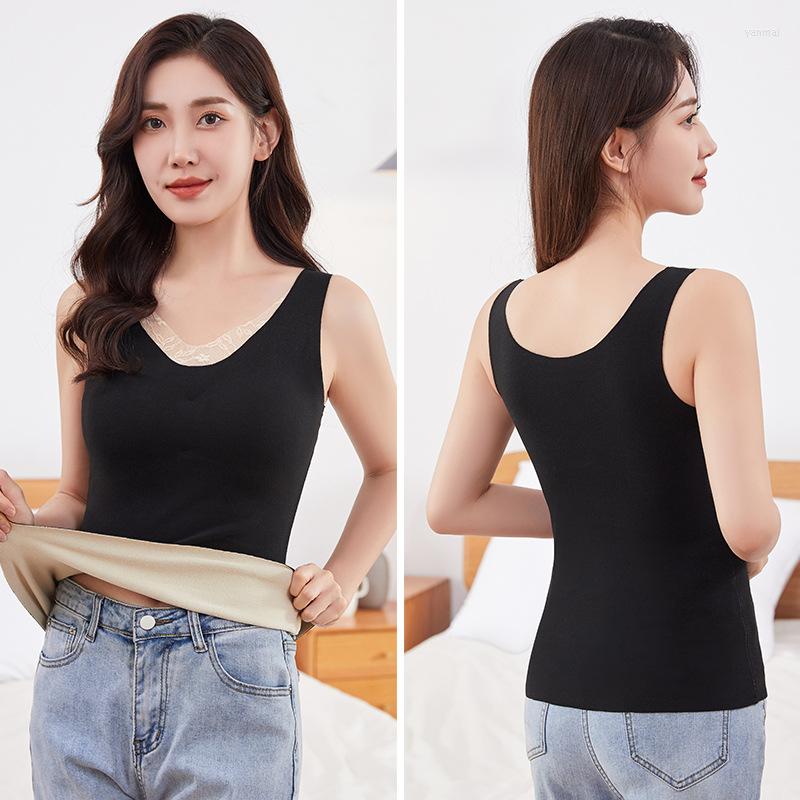 

Women's Tanks Women Winter Camisole Sexy Wireless Underwear Ladies Seamless Chest Padded Crop Tops Push Up Vest Female Tube Lingerie, 10