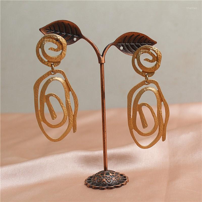 

Dangle Earrings S925 Silver Needle Matte Gold Geometric Abstract Personalized Fashion Trend Suitable For Women's Banquet