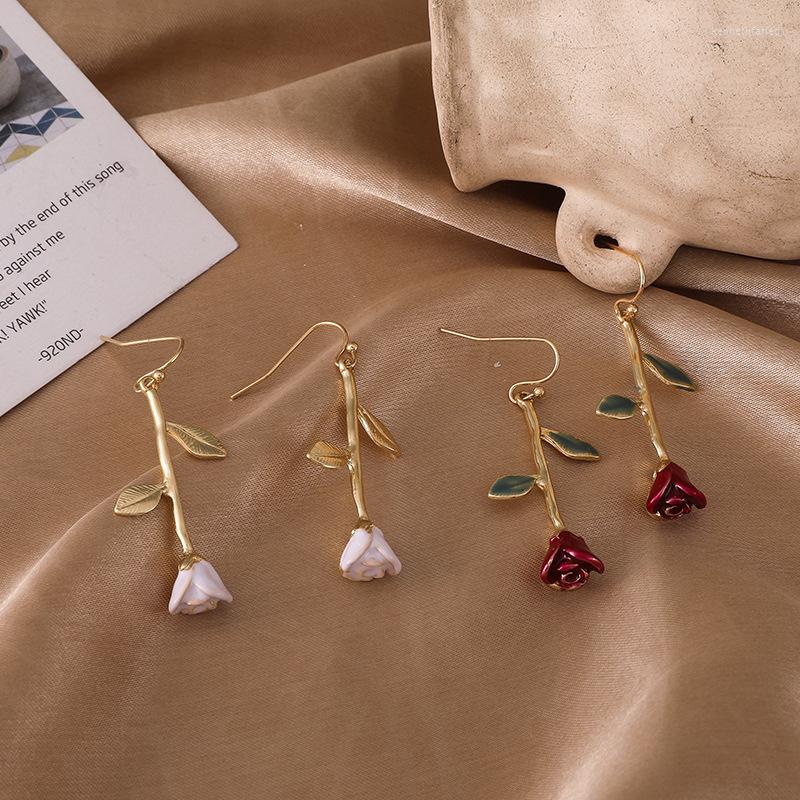 

Dangle Earrings Rose Stereo Eardrop Korean Long Tassel Drop Women's Fashion Creative Jewelry Pendant Aretes Pendientes Mujer