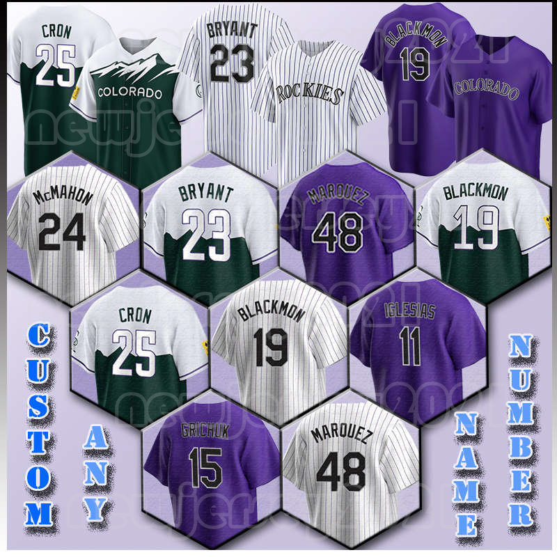 

23 Kris Bryant Baseball 19 Charlie Blackmon Jersey 25 C.J. Cron 24 Ryan McMahon Rockies Connor Joe Randal Grichuk Yonathan Daza Jose Iglesias Alan Trejo Brendan Rodgers, Men custom coolbase(l j)