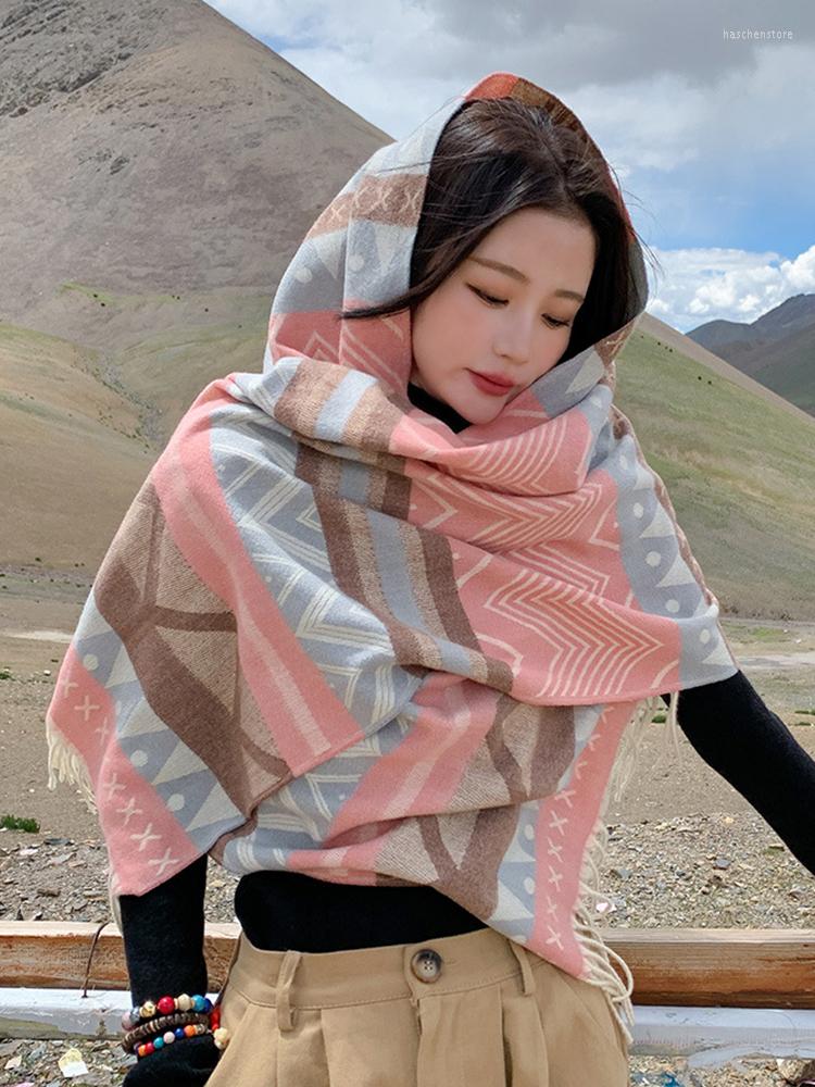 

Scarves Imitation Cashmere Women Scarf Winter Vintage Double Sided Scarve Pashmina Mujer Femme Foulard Bufanda Wrap Shawls Echarpe Hiver