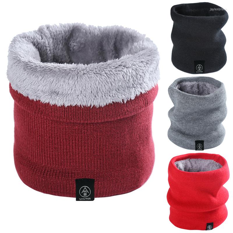 

Bandanas Winter Neck Cover Men's And Women's Plush Warm Knitted Scarf Cold Proof Riding Thickened Bib Snood Children Neckerchief