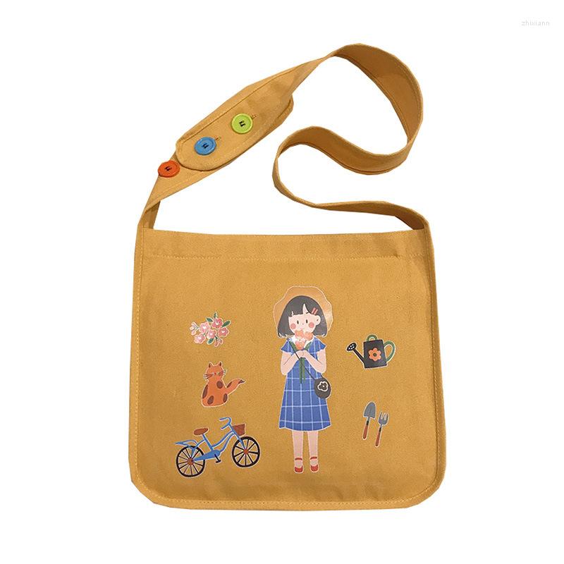 

Evening Bags PURFAY Women Cute Printing Canvas Tote Ladies Shoulder Bag Foldable Shopping Japanese Casual Gi, Style 1 black
